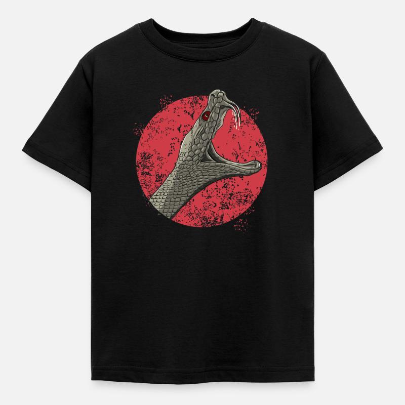 Klapperschlange in graubraun - Kinder T-Shirt - Schwarz