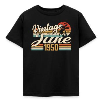 June 1950 Anniversary 1950 Retro 1950 June 1950 - Kids' T-Shirt - black - Front - AI Model Kid Female (0cm)