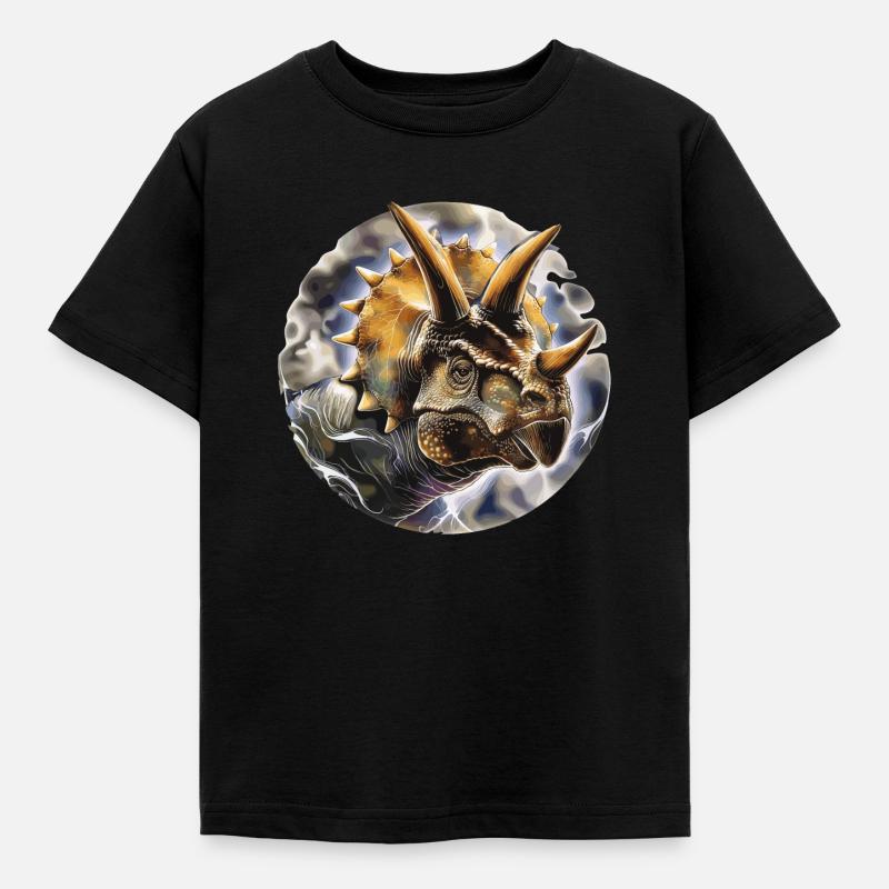 Triceratops Dinosaurier - Kinder T-Shirt - Schwarz