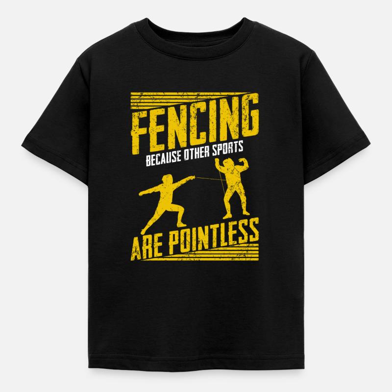 Fechten Säbelkampf Sportfechten Degen Duell - Kinder T-Shirt - Schwarz