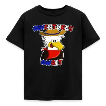 Des aventures attendent Eagle - T-shirt Enfant - noir - Devant - AI Model Kid Female (0cm)