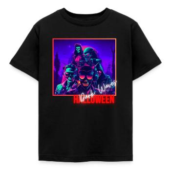 Dark Waves - Kids' T-Shirt - black - Front - AI Model Kid Female (0cm)