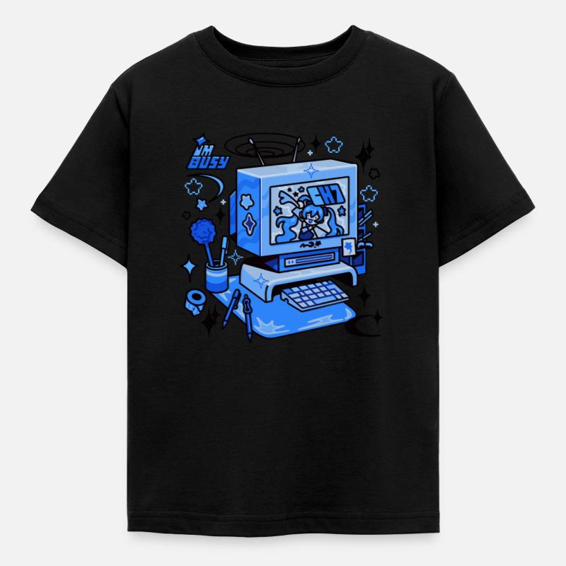 Nostalgie-PC - Kinder T-Shirt - Schwarz