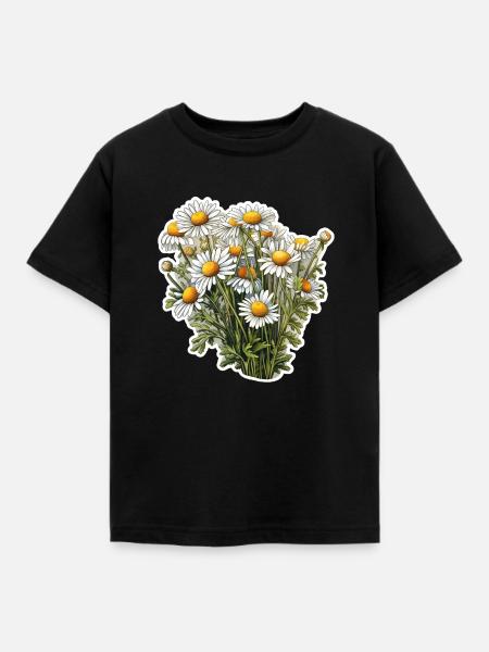 Kamillenbusch - Kinder T-Shirt - Schwarz