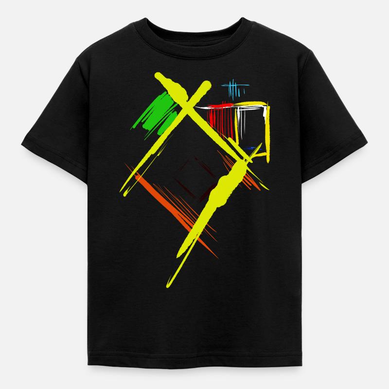 Abstrakte Kunst - Kinder T-Shirt - Schwarz