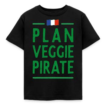 Essen mit vegetarischem Humor - Kinder T-Shirt - Schwarz - Vorne - AI Model Kid Female (0cm)