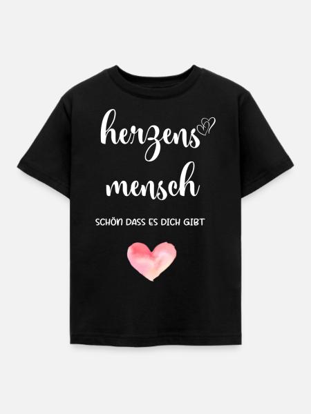 Herzensmensch - Kinder T-Shirt - Schwarz