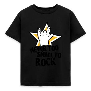 never too small to rock - geburt - baby -kleinkind - Kinder T-Shirt - Schwarz - Vorne - AI Model Kid Female (0cm)