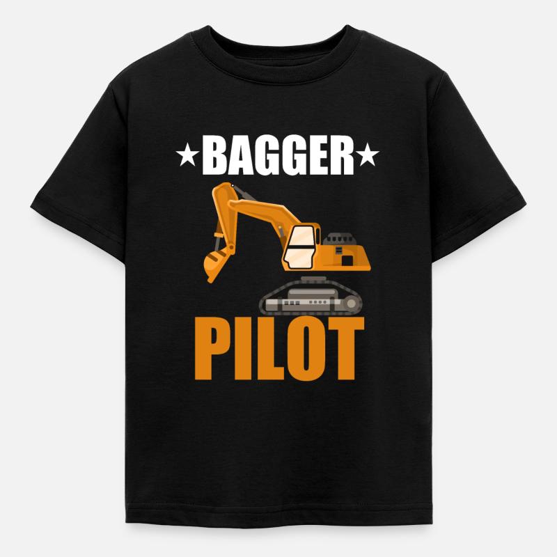 Bagger Pilot Shirt • Baggern • Bagger Geschenk - Kinder T-Shirt - Schwarz