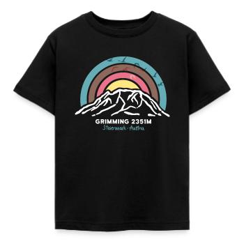Grimming, Steiermark, Austria, Austria, Dachstein - Kids' T-Shirt - black - Front - AI Model Kid Female (0cm)