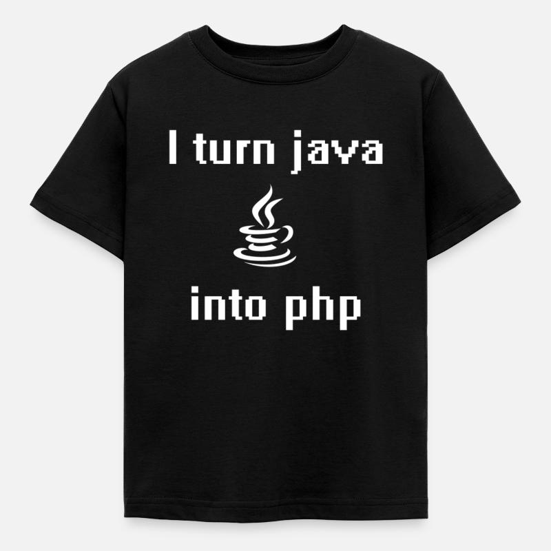 Ich verwandle Java in PHP - Kinder T-Shirt - Schwarz