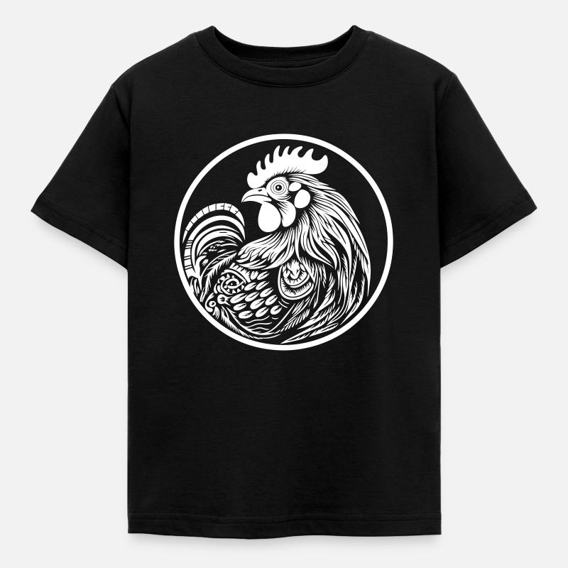 Hahn - Kinder T-Shirt - Schwarz