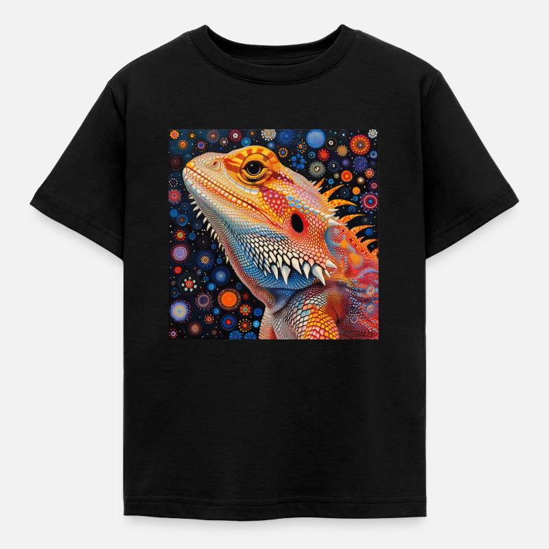 Bartagamen, bunt, tier, geschenk, geschenkidee - Kinder T-Shirt - Schwarz