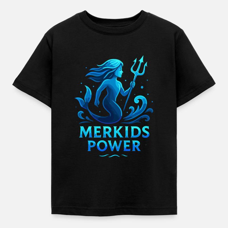 Merkids Power - Kinder T-Shirt - Schwarz