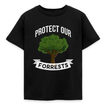 Protects the forests Forest conservation tree cartoon - Kids' T-Shirt - black - Front - AI Model Kid Female (0cm)