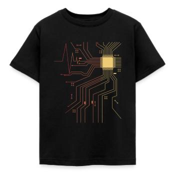 Cadeau de scientifique d'ordinateur de battement de coeur rétro pour des ballots - T-shirt Enfant - noir - Devant - AI Model Kid Female (0cm)