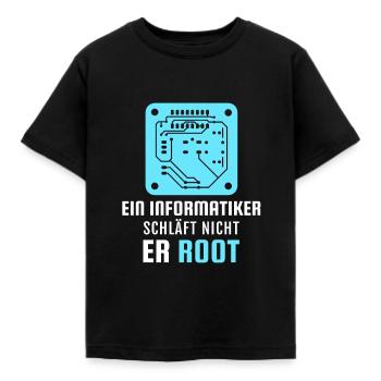 Informatiker Root Spruch - Kinder T-Shirt - Schwarz - Vorne - AI Model Kid Female (0cm)