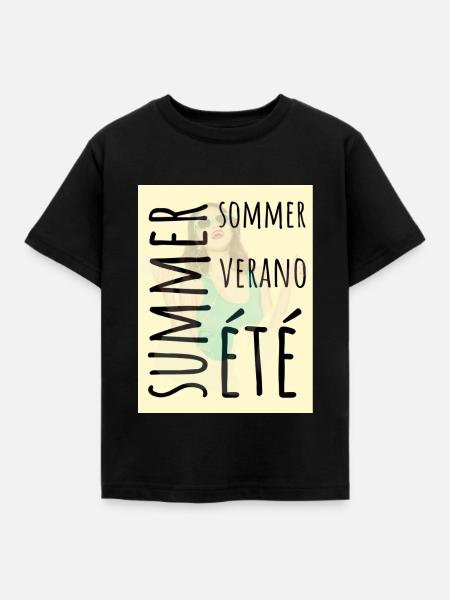 summer international - Kinder T-Shirt - Schwarz