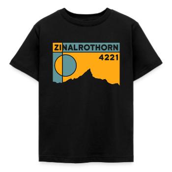 Zinalrothorn Wandern Hochtour Besteigung Andenken - Kinder T-Shirt - Schwarz - Vorne - AI Model Kid Female (0cm)