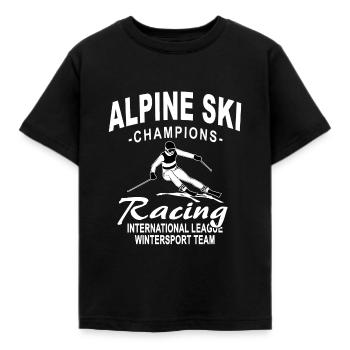 Ski alpin - ski alpin - slalom - skieurs - T-shirt Enfant - noir - Devant - AI Model Kid Female (0cm)