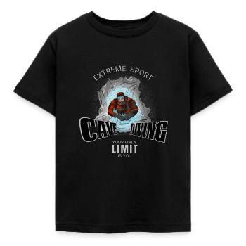 Cave Diving - Cave Diving - Kids' T-Shirt - black - Front - AI Model Kid Female (0cm)