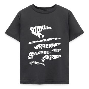 Osfriesische Inseln Silhouette Urlaub Nordsee - Kinder T-Shirt - Dunkelgrau - Vorne - AI Model Kid Female (0cm)