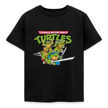 Les Tortues Ninja Logo Officielle - T-shirt Enfant - noir - Devant - AI Model Kid Female (0cm)
