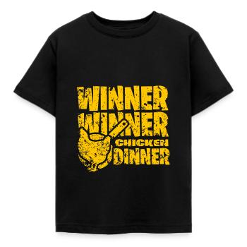 Winner winner chicken dinner PUBG - Kinder T-Shirt - Schwarz - Vorne - AI Model Kid Female (0cm)