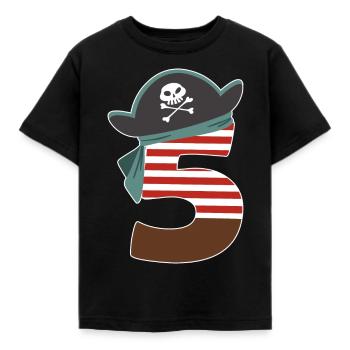 Ich bin Fünf 5 / Pirat Geburtstag Party Geschenk - Kinder T-Shirt - Schwarz - Vorne - AI Model Kid Female (0cm)