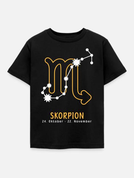 Sternzeichen Illustration Skorpion - Kinder T-Shirt - Schwarz