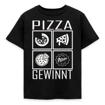 Pizza, Ich Liebe Pizza - Kinder T-Shirt - Schwarz - Vorne - AI Model Kid Female (0cm)