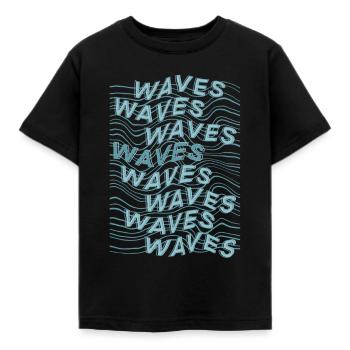Waves - Kids' T-Shirt - black - Front - AI Model Kid Female (0cm)