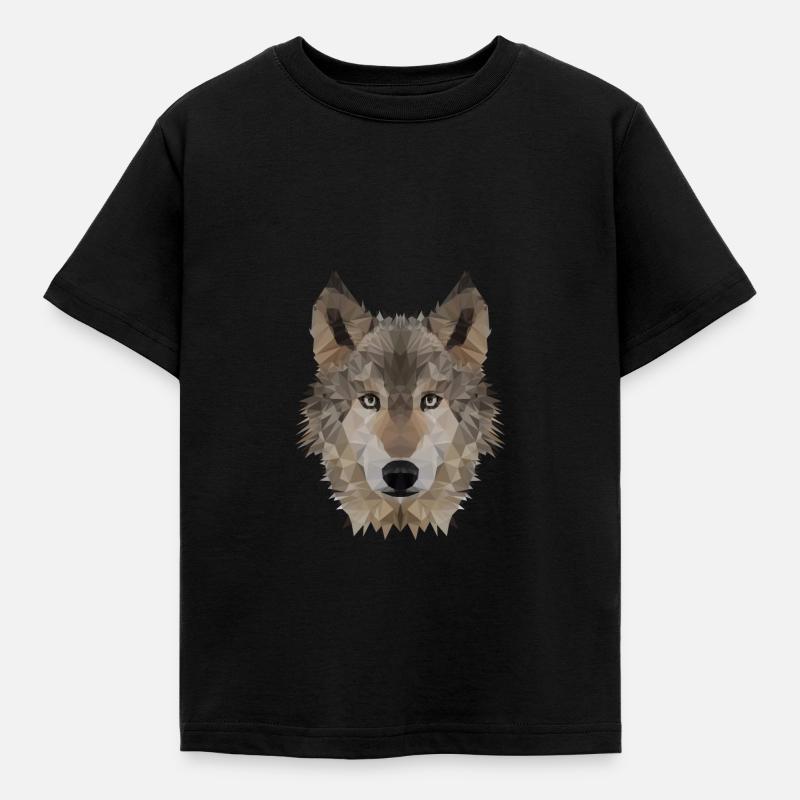 Wolf - Kinder T-Shirt - Schwarz