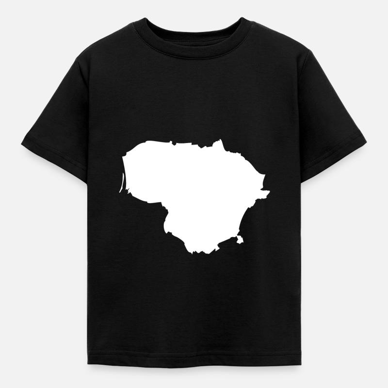 Lithuania map flag - Kids' T-Shirt - black