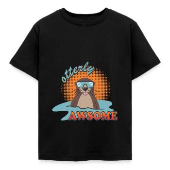 otter - Kinder T-Shirt - Schwarz - Vorne - AI Model Kid Female (0cm)