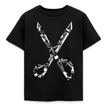 Friseur Friseurin - Kinder T-Shirt - Schwarz - Vorne - AI Model Kid Female (0cm)