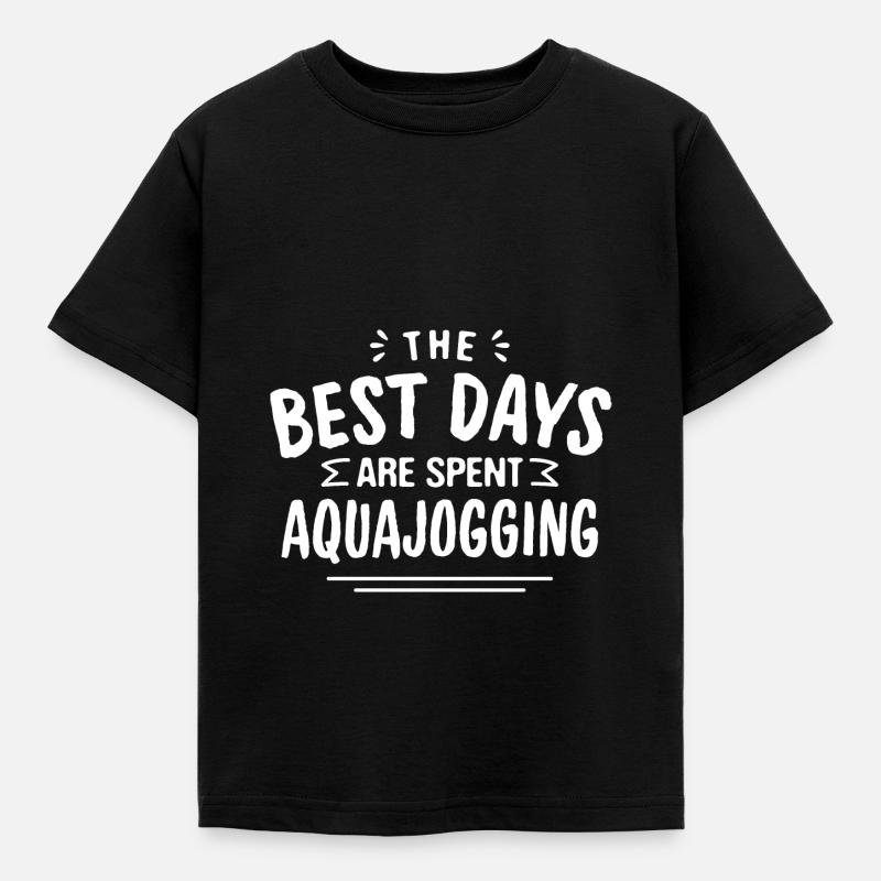 De bedste dage tilbringes Aquajogging sommerpool - Børne-T-shirt - sort