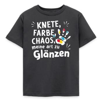 Kita-Knete-Chaos Glanz für Betreuerin Farbspaß - Kinder T-Shirt - Dunkelgrau - Vorne - AI Model Kid Female (0cm)