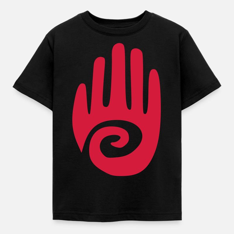 petroglyph hand vector - Kids' T-Shirt - black