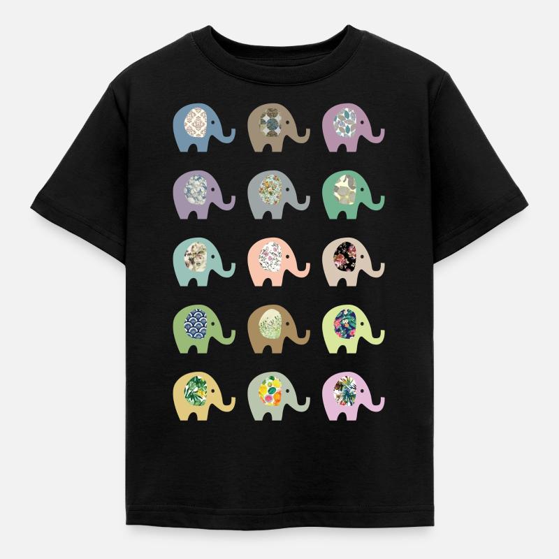 Éléphants - T-shirt Enfant - noir