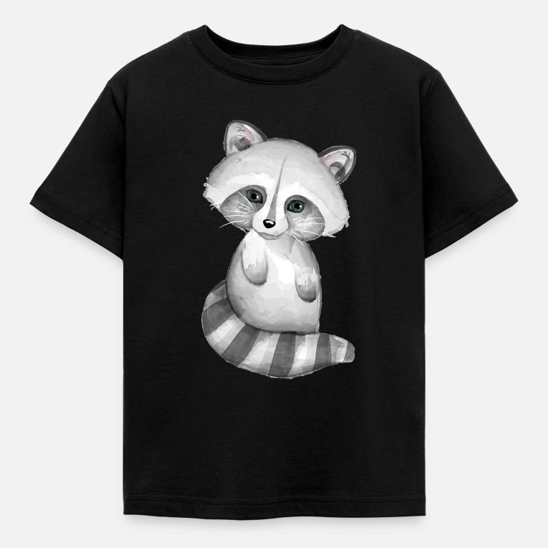 Mignon bébé raton laveur - T-shirt Enfant - noir