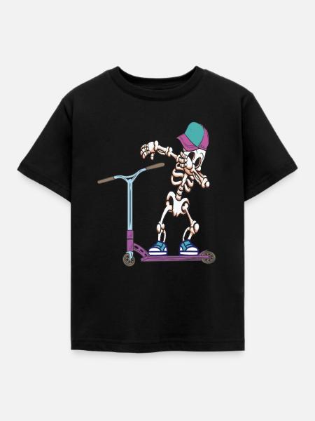 Stunt Scooter Tretroller - Kinder T-Shirt - Schwarz