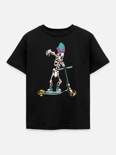 Dabbing Stunt Scooter - Kinder T-Shirt - Schwarz