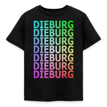 DIEBURGx7 Farbverlauf - Kinder T-Shirt - Schwarz - Vorne - AI Model Kid Female (0cm)