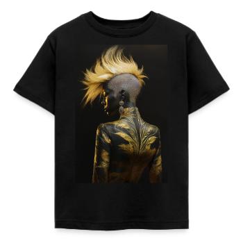Glanz der Nacht - Kinder T-Shirt - Schwarz - Vorne - AI Model Kid Female (0cm)