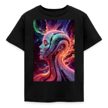Android 07 - Kinder T-Shirt - Schwarz - Vorne - AI Model Kid Female (0cm)