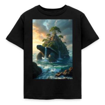 Schildkröten Atlantis - Kinder T-Shirt - Schwarz - Vorne - AI Model Kid Female (0cm)