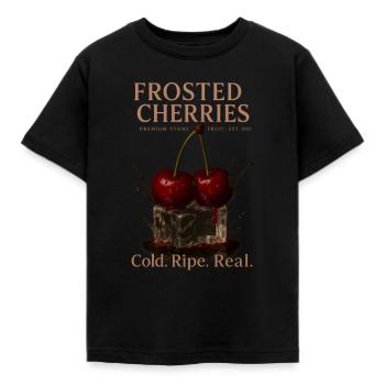 Frosted Cherries Streetwear Vintage - Kinder T-Shirt - Schwarz - Vorne - AI Model Kid Female (0cm)