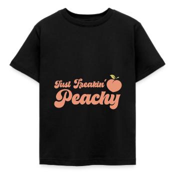 juste pêche - peach fruit dicton - T-shirt Enfant - noir - Devant - AI Model Kid Female (0cm)