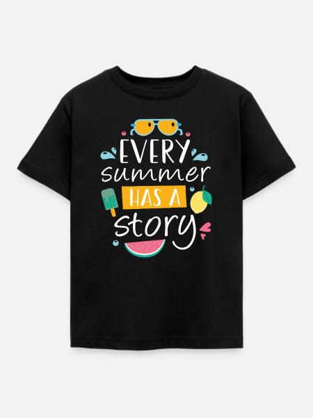 Jeder Sommer hat eine Geschichte - Kinder T-Shirt - Schwarz